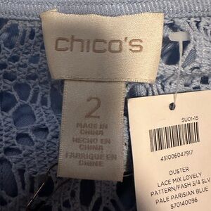 Chico's Blue Lace Duster